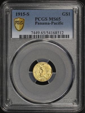 Obverse of this 1915-S G$1 Panama-Pacific Gold Commemorative PCGS MS-65