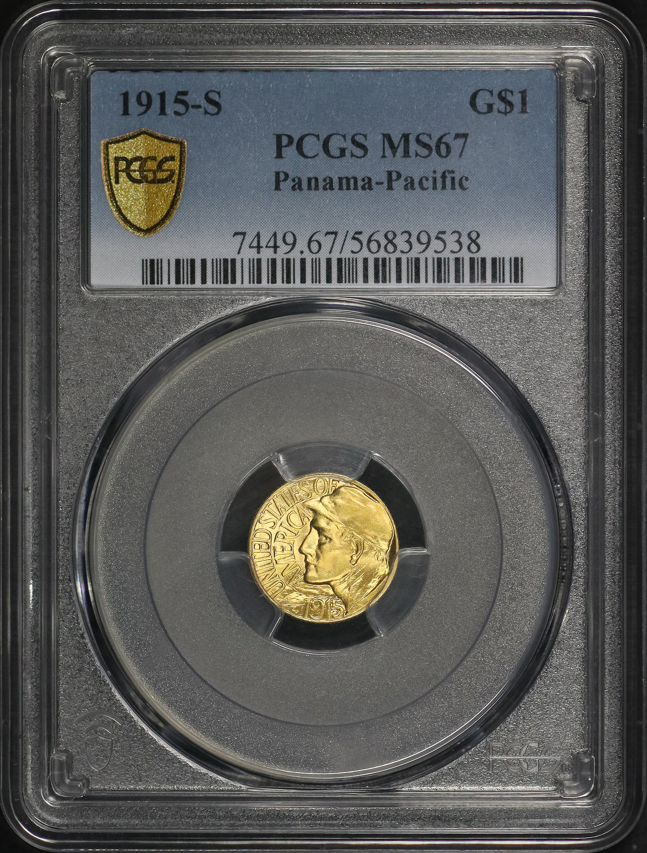 Obverse of this 1915-S G$1 Panama-Pacific Gold Commemorative PCGS MS-67