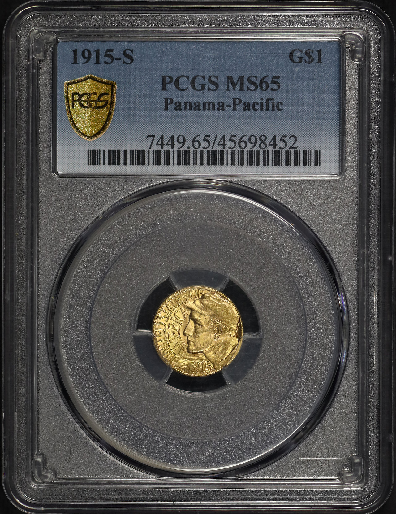 Obverse of this 1915-S G$1 Panama-Pacific Gold Commemorative PCGS MS-65