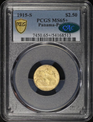Obverse of this 1915-S $2.50 Panama-Pacific Gold Commemorative PCGS MS-65+ CAC