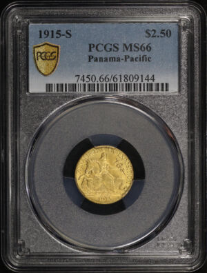 Obverse of this 1915-S $2.50 Panama-Pacific Gold Commemorative PCGS MS-66