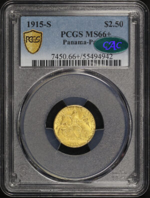 Obverse of this 1915-S $2.50 Panama-Pacific Gold Commemorative PCGS MS-66+ CAC