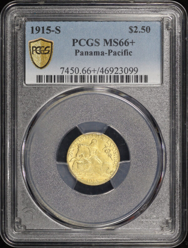 Obverse of this 1915-S $2.50 Panama-Pacific Gold Commemorative PCGS MS-66+