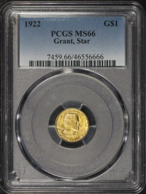 Obverse of this 1922 G$1 Grant, Star Gold Commemorative PCGS MS-66
