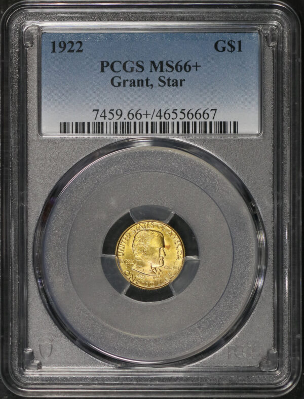 Obverse of this 1922 G$1 Grant, Star Gold Commemorative PCGS MS-66+