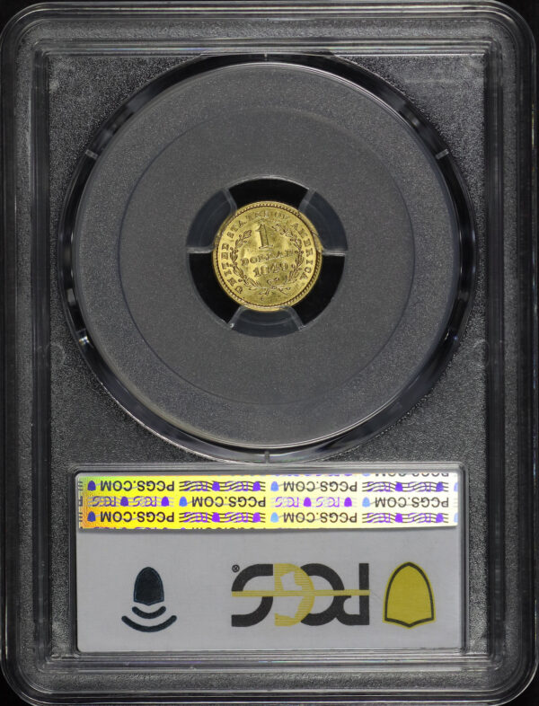 Reverse of this 1849 Gold Dollar Closed Wreath PCGS MS-62