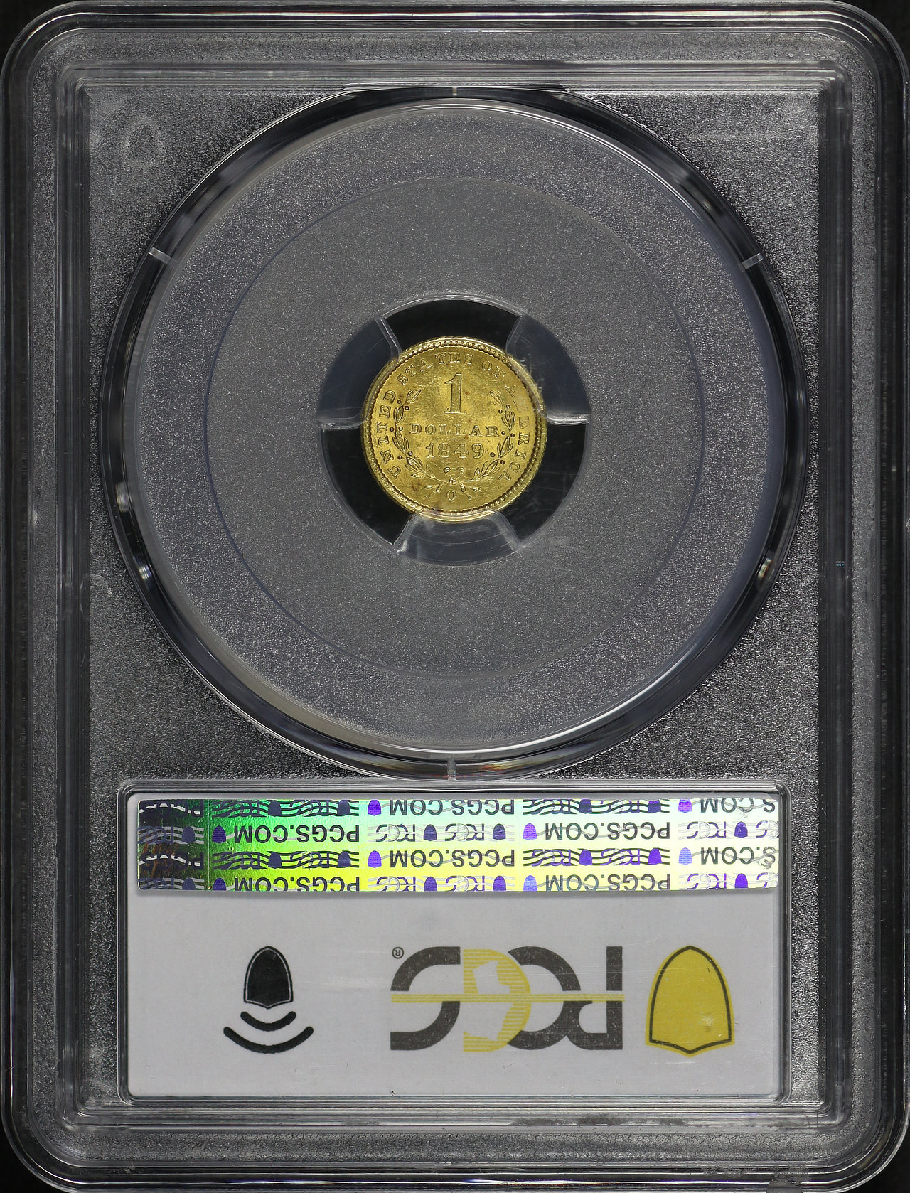 Reverse of this 1849-O Gold Dollar PCGS MS-62