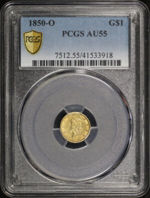 Obverse of this 1850-O Gold Dollar PCGS AU-55