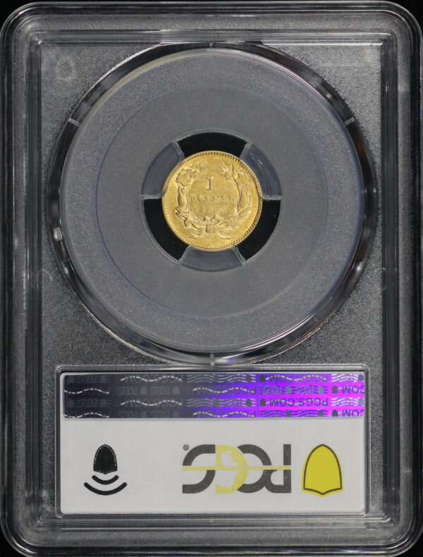 Reverse of this 1855 Gold Dollar PCGS AU-55
