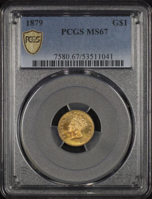 Obverse of this 1879 Gold Dollar Type 3 PCGS MS-67