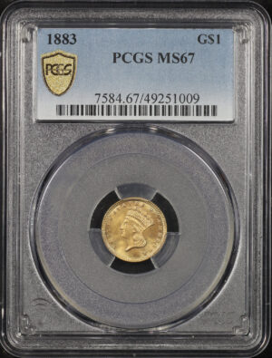Obverse of this 1883 Gold Dollar Type 3 PCGS MS-67