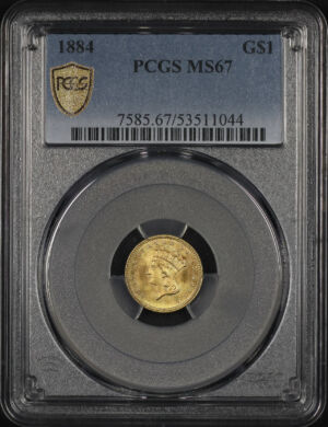 Obverse of this 1884 Gold Dollar Type 3 PCGS MS-67