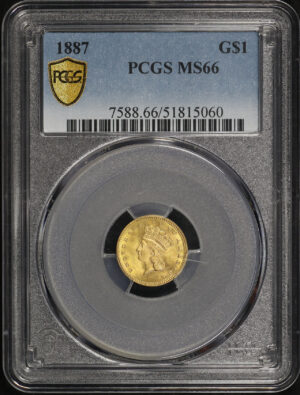 Obverse of this 1887 Gold Dollar Type 3 PCGS MS-66