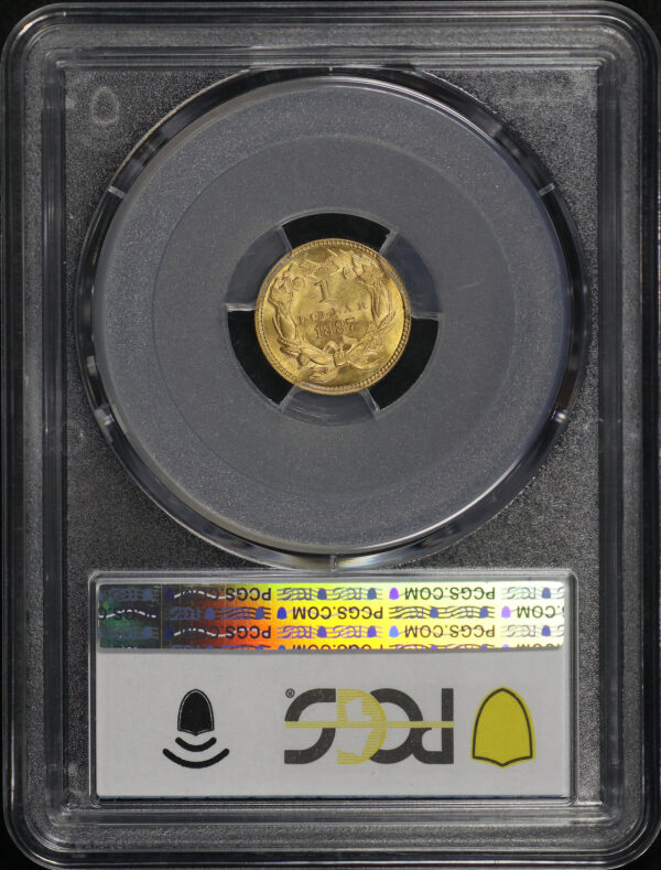 Reverse of this 1887 Gold Dollar Type 3 PCGS MS-66