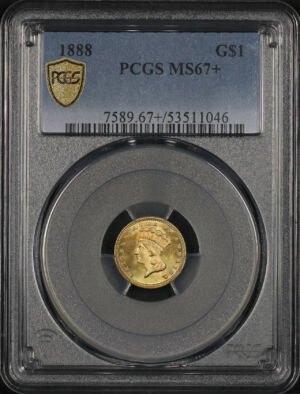 Obverse of this 1888 Gold Dollar Type 3 PCGS MS-67+