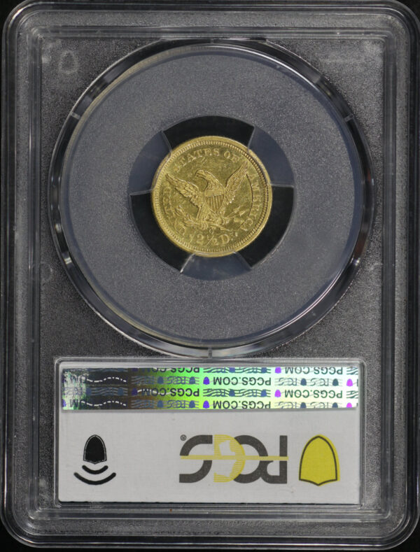 Reverse of this 1842-O Liberty Head $2.5 PCGS MS-62