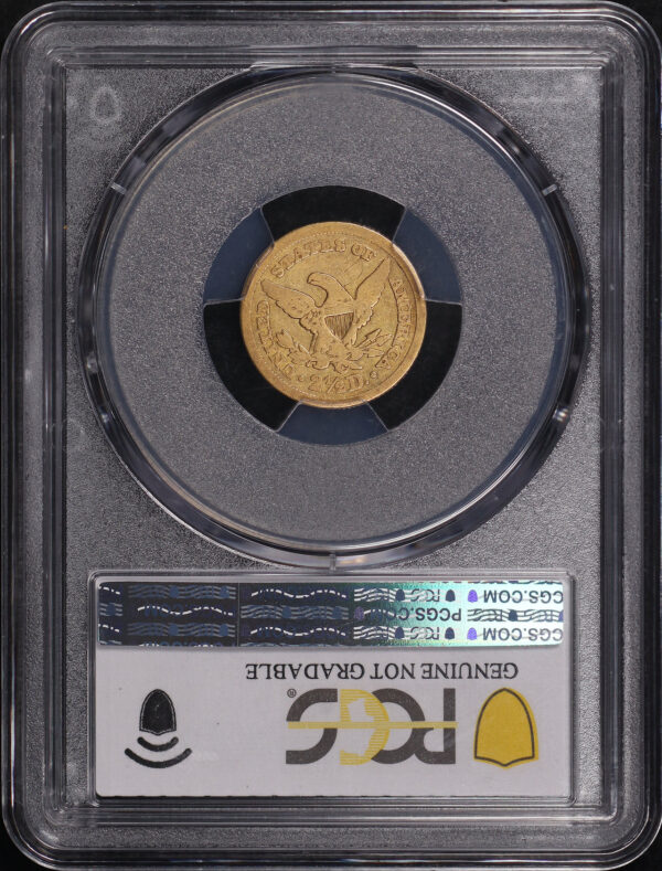 Reverse of this 1848-C Liberty Head $2.5 PCGS F-Details Graffiti