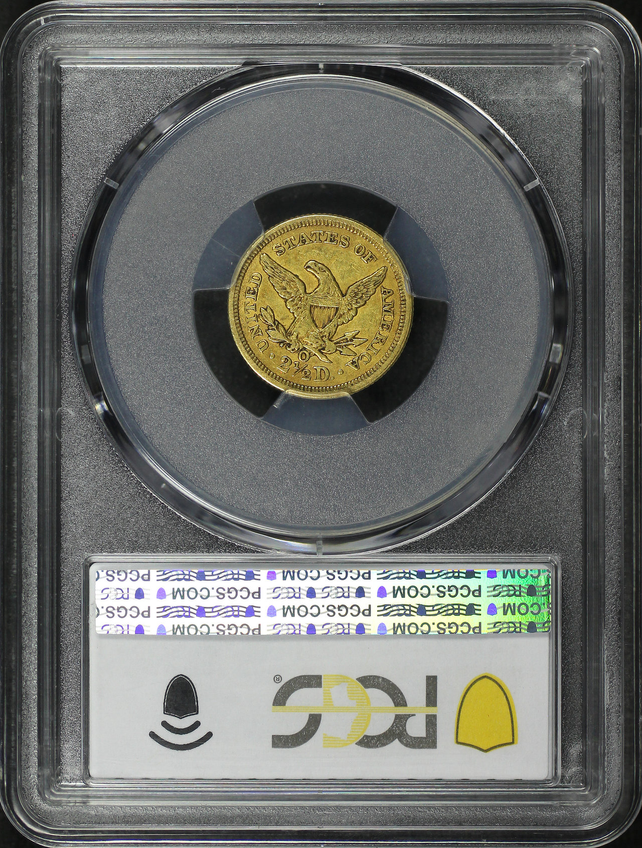 Reverse of this 1854-O Liberty Head $2.5 PCGS AU-53