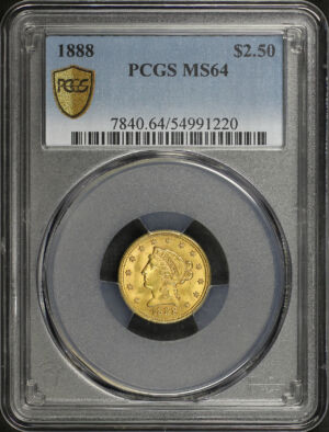 Obverse of this 1888 Liberty Head $2.5 PCGS MS-64