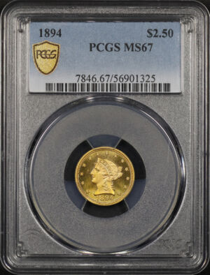 Obverse of this 1894 Liberty Head $2.5 PCGS MS-67