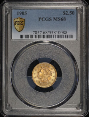 Obverse of this 1905 Liberty Head $2.5 PCGS MS-68