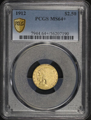 Obverse of this 1912 Indian $2.5 PCGS MS-64+