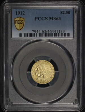Obverse of this 1912 Indian $2.5 PCGS MS-63