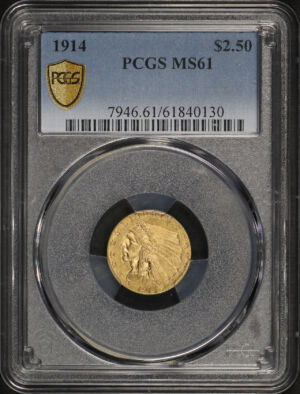 Obverse of this 1914 Indian $2.5 PCGS MS-61