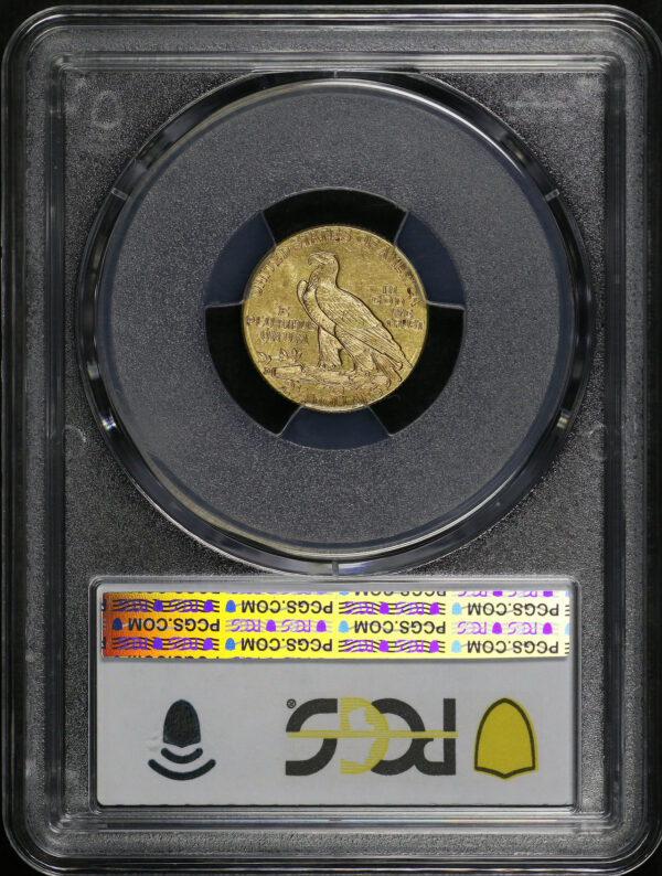 Reverse of this 1914-D Indian $2.5 PCGS MS-62