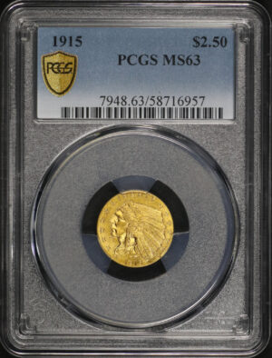 Obverse of this 1915 Indian $2.5 PCGS MS-63