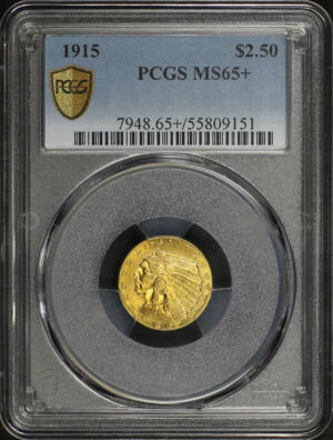 Obverse of this 1915 Indian $2.5 PCGS MS-65+