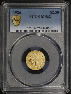 Obverse of this 1926 Indian $2.5 PCGS MS-62