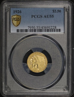 Obverse of this 1926 Indian $2.5 PCGS AU-55