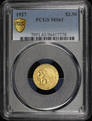 Obverse of this 1927 Indian $2.5 PCGS MS-61