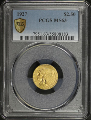 Obverse of this 1927 Indian $2.5 PCGS MS-63