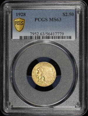 Obverse of this 1928 Indian $2.5 PCGS MS-63