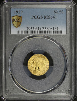 Obverse of this 1929 Indian $2.5 PCGS MS-64+