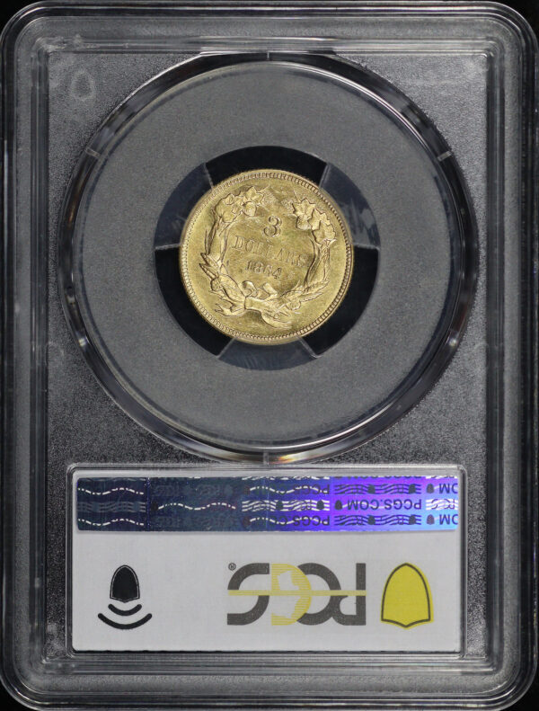 Reverse of this 1864 Three Dollar PCGS MS-61