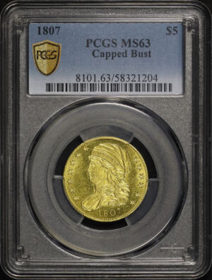 Obverse of this 1807 Capped Bust $5 PCGS MS-63