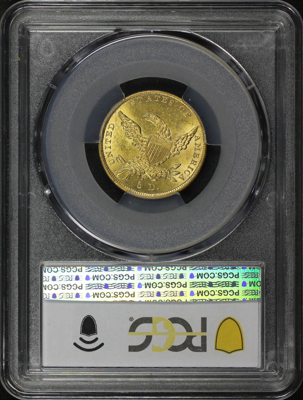 Reverse of this 1837 Classic Head $5 PCGS MS-63
