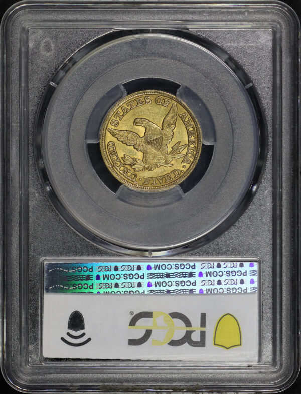 Reverse of this 1847 Liberty Head $5 PCGS AU-58 CAC
