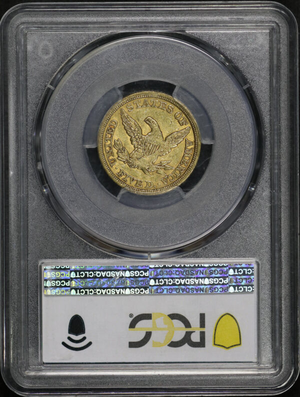 Reverse of this 1852 Liberty Head $5 PCGS XF-40