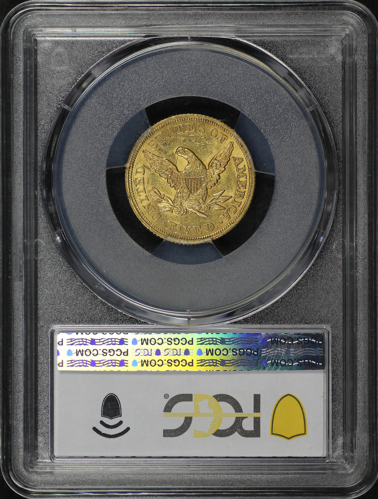 Reverse of this 1855 Liberty Head $5 PCGS MS-61