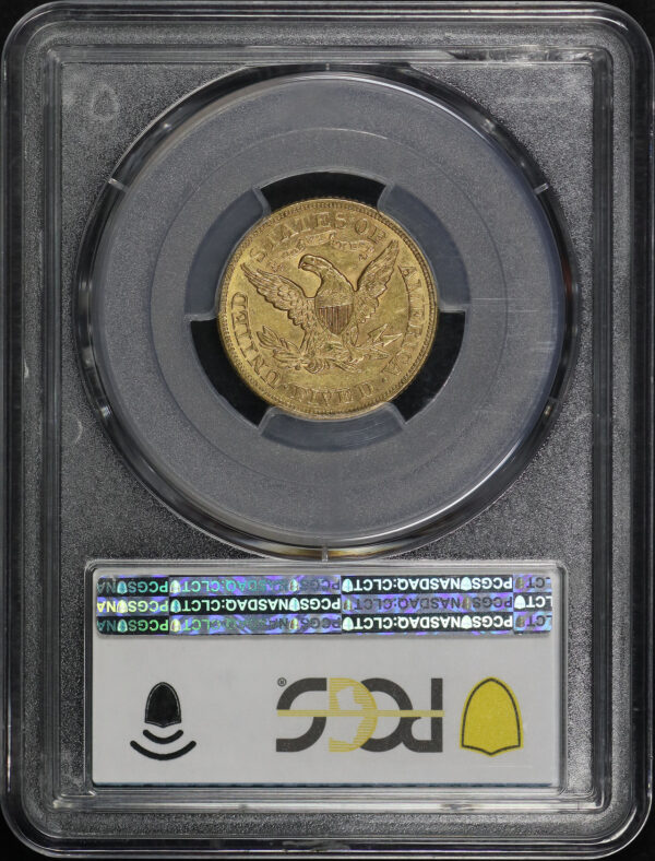 Reverse of this 1873 Liberty Head $5 Open 3 PCGS MS-60 CAC The Fairmont Collection