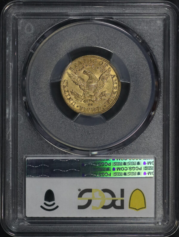Reverse of this 1890-CC Liberty Head $5 PCGS MS-61 CAC