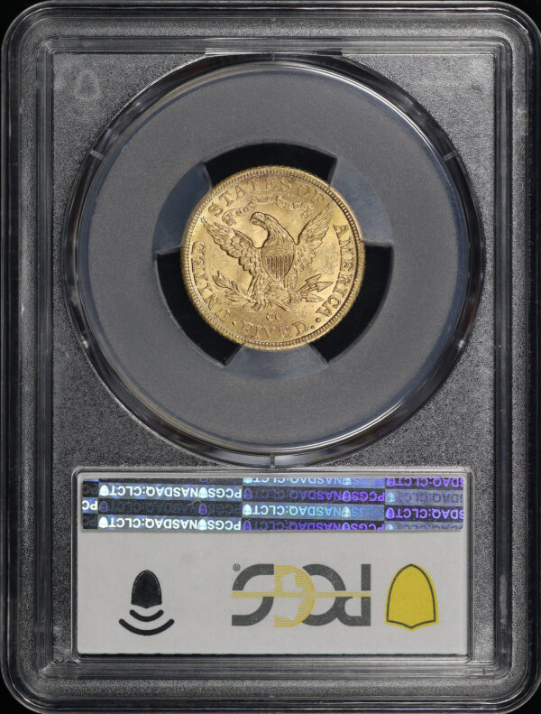 Reverse of this 1891-CC Liberty Head $5 PCGS MS-63