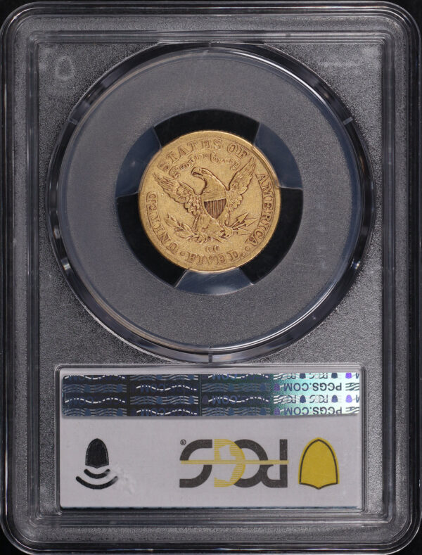 Reverse of this 1892-CC Liberty Head $5 PCGS VF-35