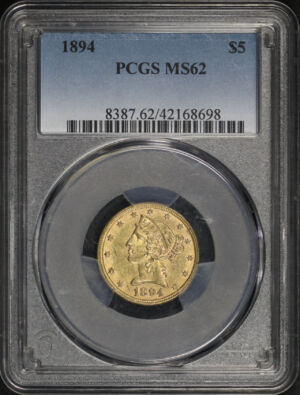 Obverse of this 1894 Liberty Head $5 PCGS MS-62