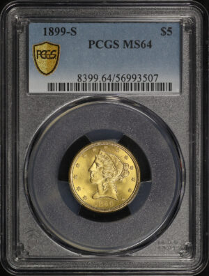 Obverse of this 1899-S Liberty Head $5 PCGS MS-64
