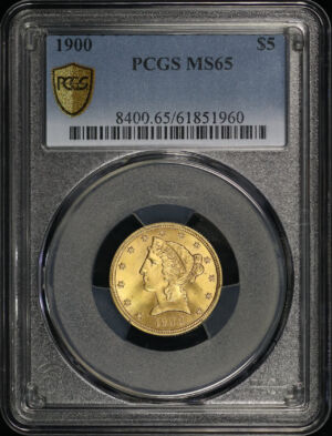 Obverse of this 1900 Liberty Head $5 PCGS MS-65